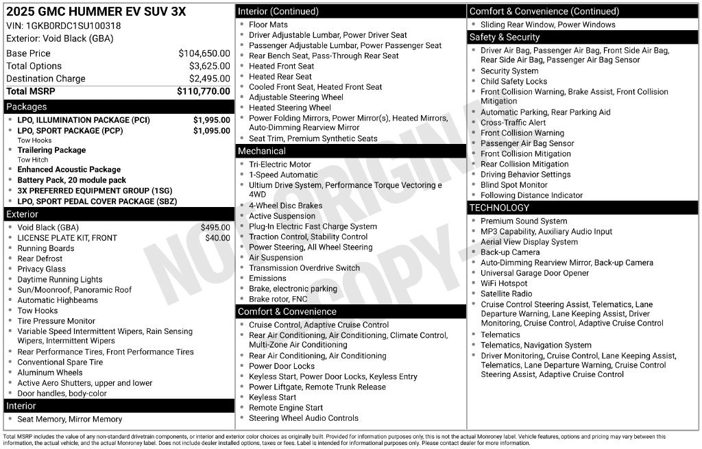 Used 2025 GMC Hummer EV 3X w/ LPO, Illumination Package AWD/4WD image 35