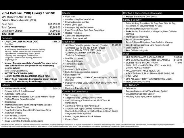 Certified 2024 Cadillac Lyriq Luxury w/ LPO, Floor Liner Package AWD/4WD image 25