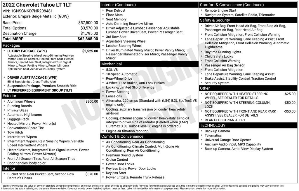 Used 2022 Chevrolet Tahoe LT w/ Luxury Package RWD image 6