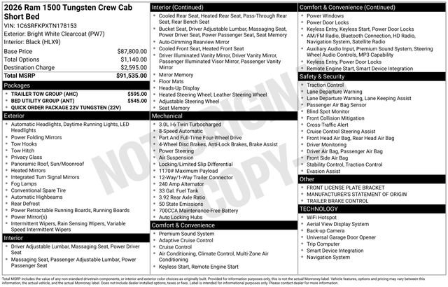 Used 2026 RAM 1500 Tungsten w/ Trailer Tow Group image 44
