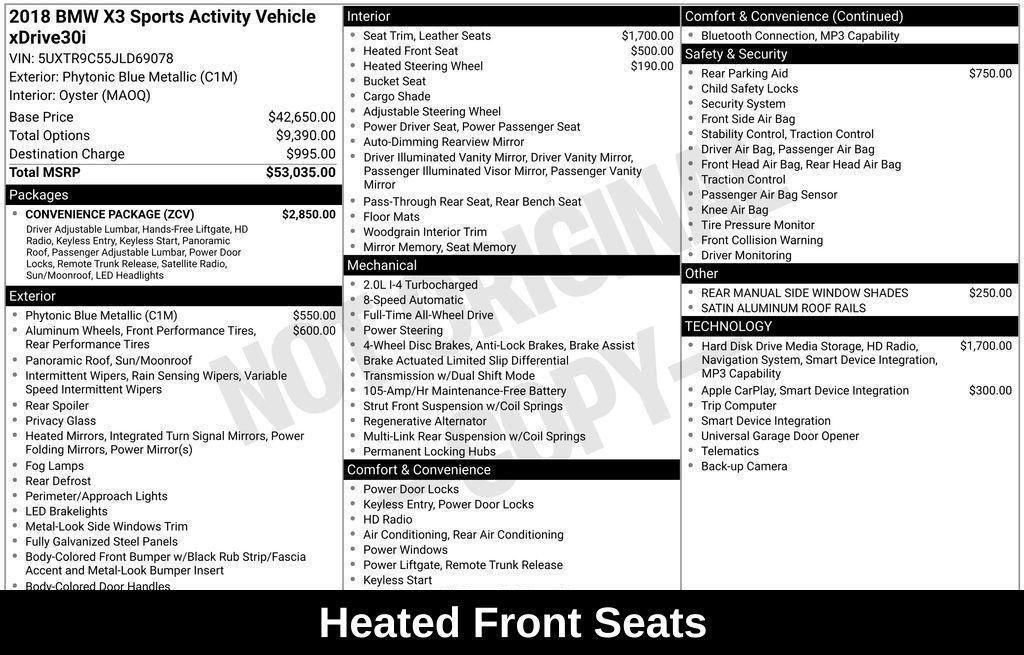 Used 2018 BMW X3 xDrive30i w/ Convenience Package image 39