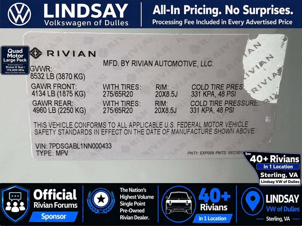 Used 2022 Rivian R1S Launch Edition AWD/4WD image 31