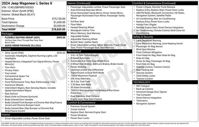 Used 2024 Jeep Wagoneer L Series II w/ Flexible Seating Group image 23