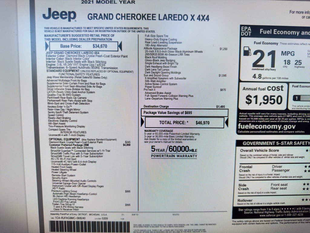 Used 2021 Jeep Grand Cherokee Laredo X image 22