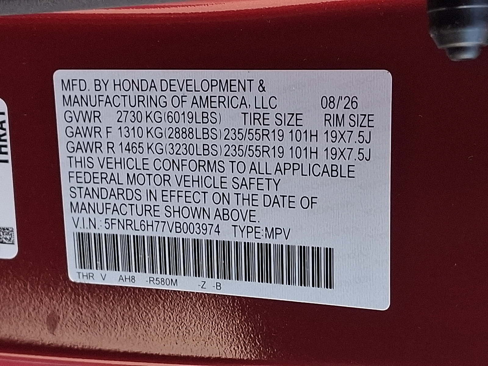 New 2027 Honda Odyssey Sport-L image 29