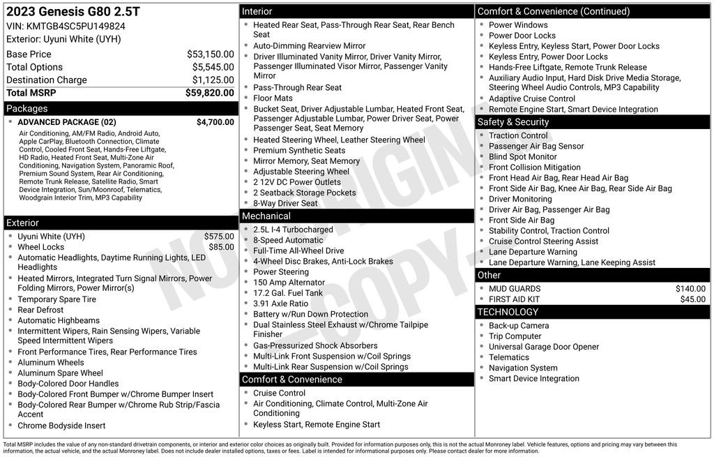 Used 2023 Genesis G80 2.5T w/ Advanced Package image 7