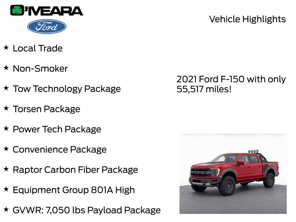 Used 2021 Ford F150 Raptor w/ Equipment Group 801A High AWD/4WD image 8