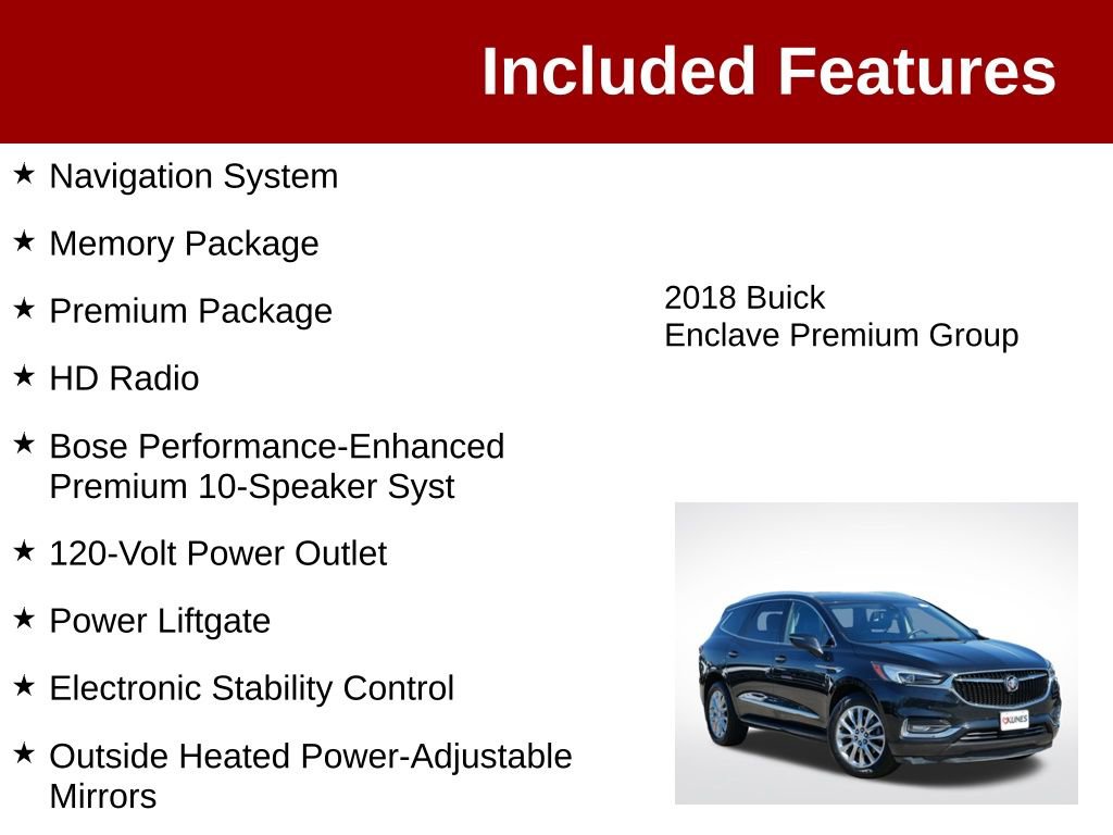 Used 2018 Buick Enclave Premium w/ Experience Buick Package AWD/4WD image 3