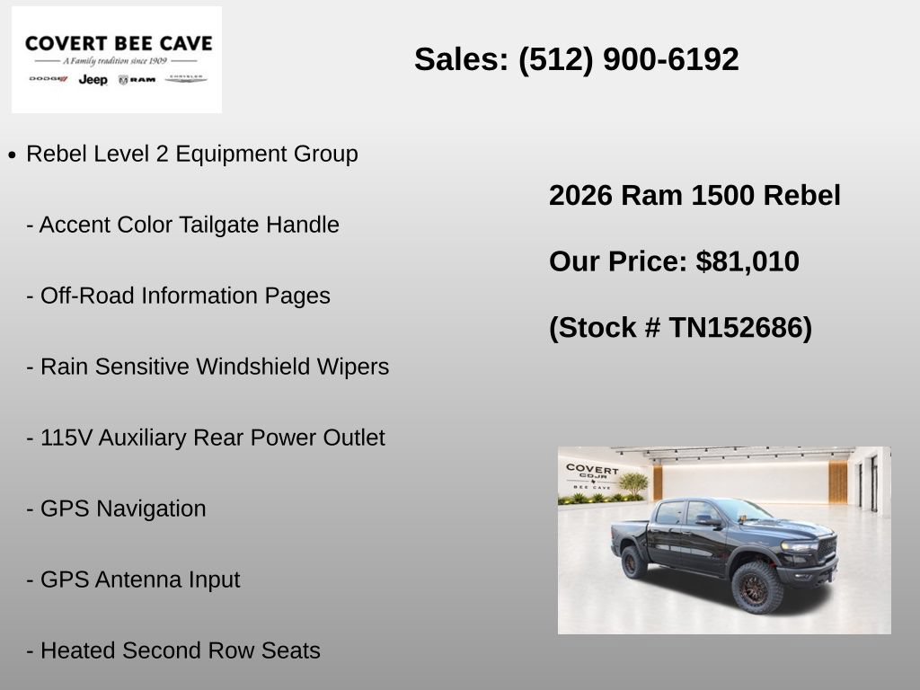 New 2026 RAM 1500 Rebel w/ Advanced Safety Group II AWD/4WD image 13