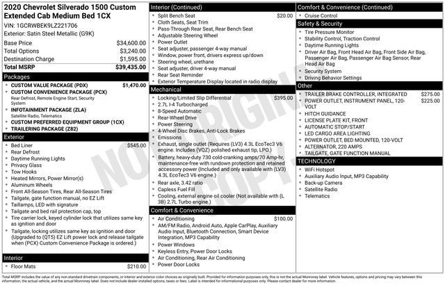 Used 2020 Chevrolet Silverado 1500 Custom w/ Custom Value Package image 18