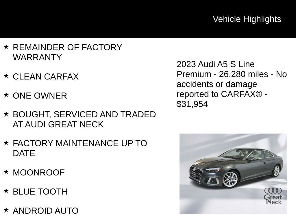 Used 2023 Audi A5 2.0T Premium w/ Convenience Package AWD/4WD image 9