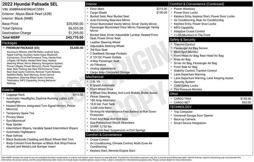 Used 2022 Hyundai Palisade SEL w/ Premium Package FWD image 36