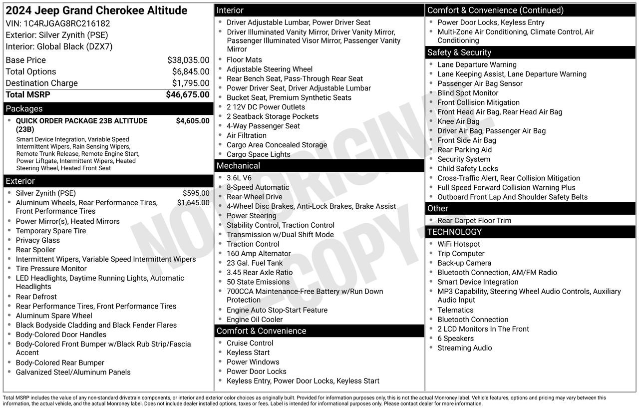 Used 2024 Jeep Grand Cherokee Altitude RWD image 55