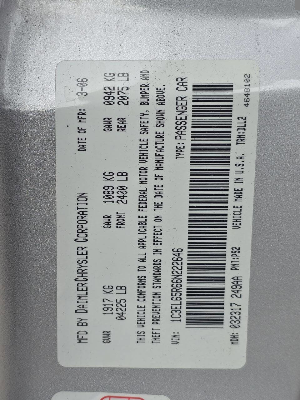 Used 2006 Chrysler Sebring Limited w/ Spring Special Group image 28