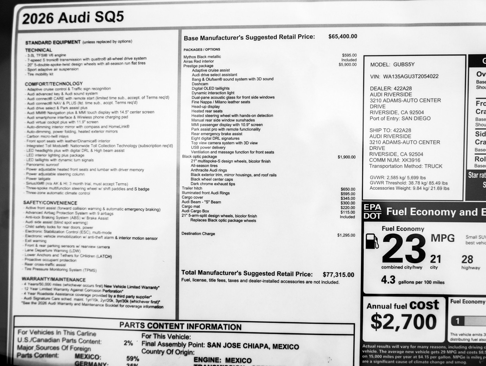 New 2026 Audi SQ5 Prestige AWD/4WD image 24