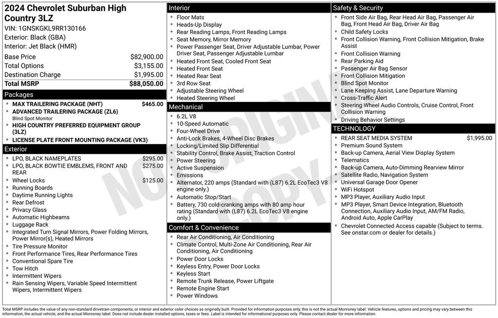 Certified 2024 Chevrolet Suburban High Country w/ Max Trailering Package AWD/4WD image 39