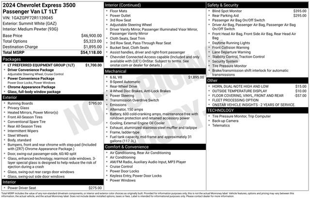 Used 2024 Chevrolet Express 3500 LT w/ LT Preferred Equipment Group RWD image 29