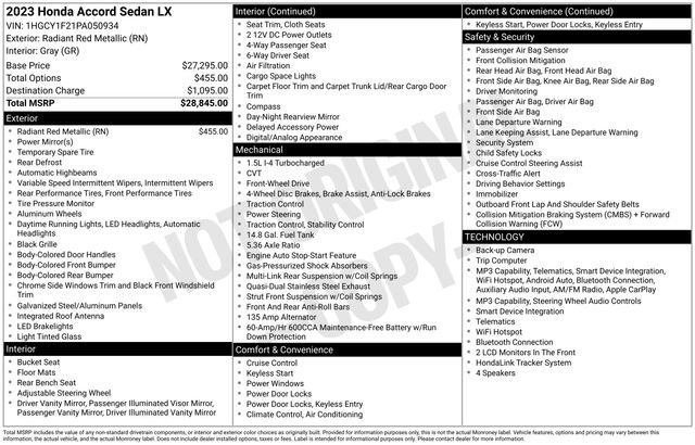 Used 2023 Honda Accord LX image 34