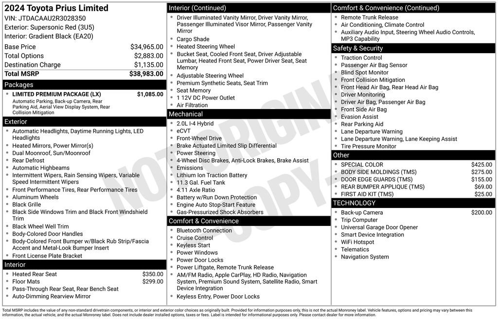Used 2024 Toyota Prius Limited w/ Limited Premium Package FWD image 34