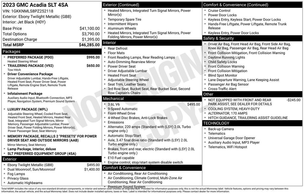 Used 2023 GMC Acadia SLT w/ Preferred Package image 2