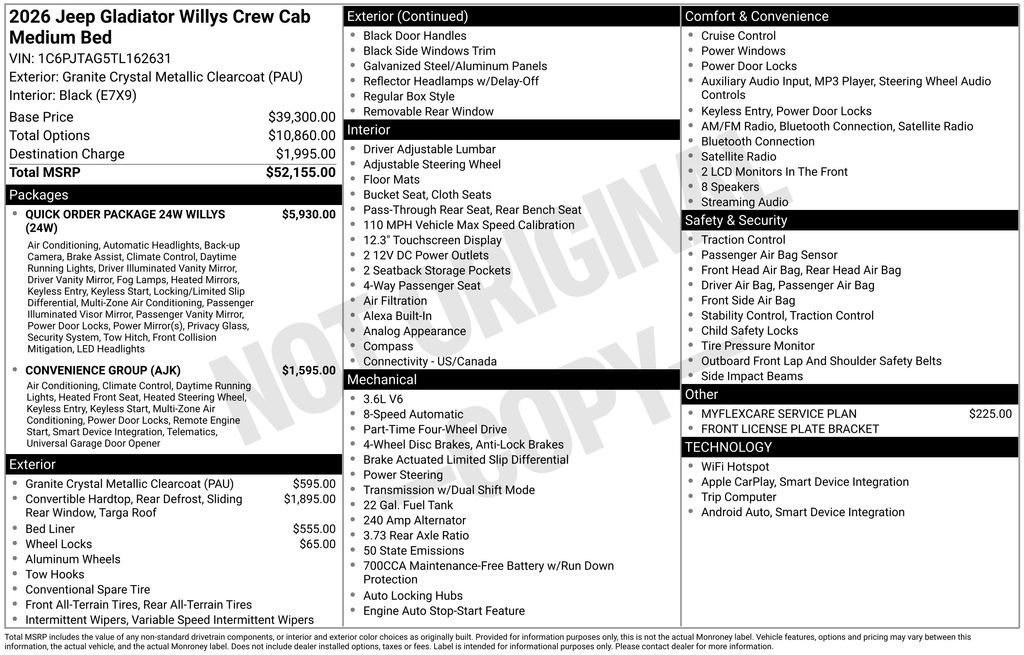New 2026 Jeep Gladiator Willys AWD/4WD image 6
