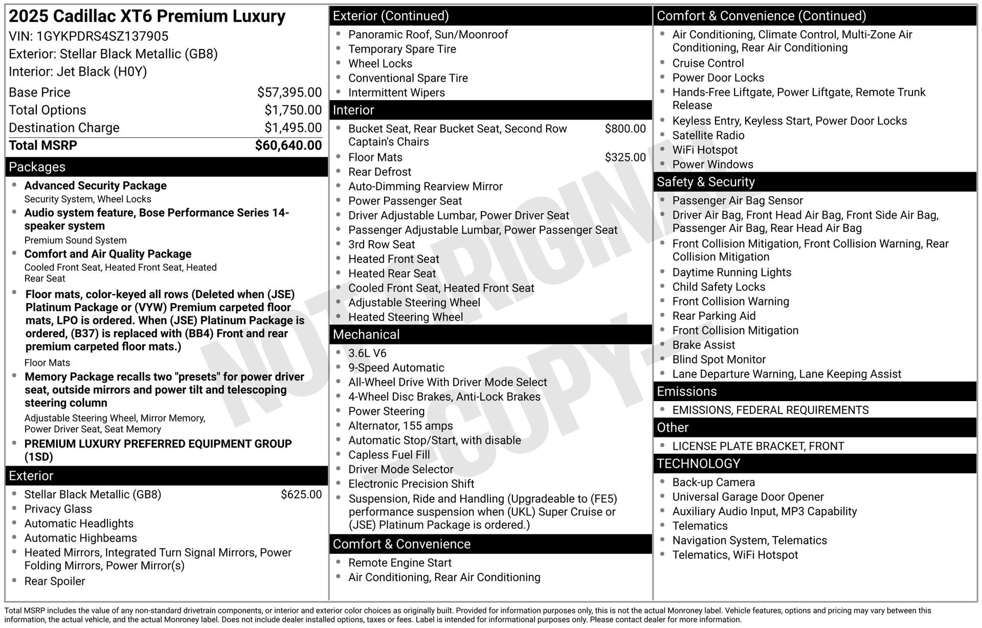 New 2025 Cadillac XT6 Premium Luxury image 40