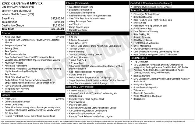 Used 2022 Kia Carnival EX FWD image 19