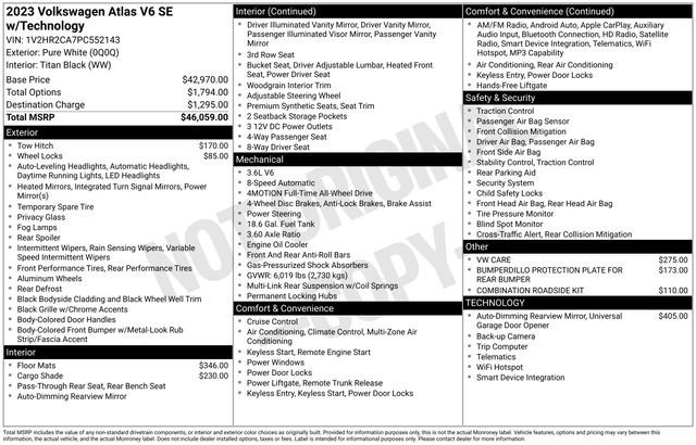 Certified 2023 Volkswagen Atlas SE AWD/4WD image 34