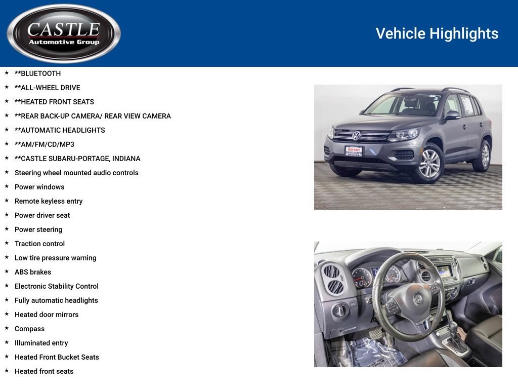 Used 2016 Volkswagen Tiguan S AWD/4WD image 3