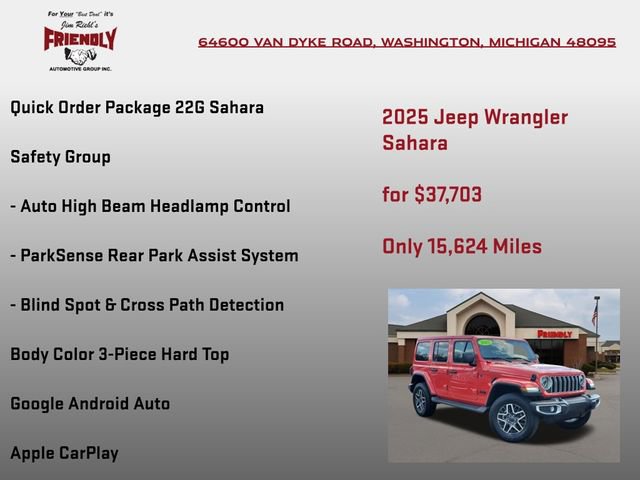 Used 2025 Jeep Wrangler Sahara w/ Safety Group AWD/4WD image 5