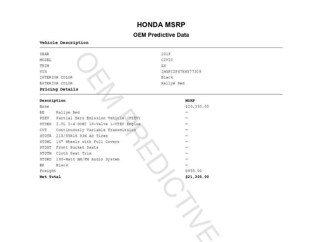 Used 2019 Honda Civic LX image 2