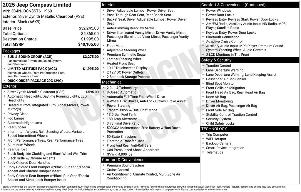 New 2025 Jeep Compass Limited w/ Sun & Sound Group AWD/4WD image 9