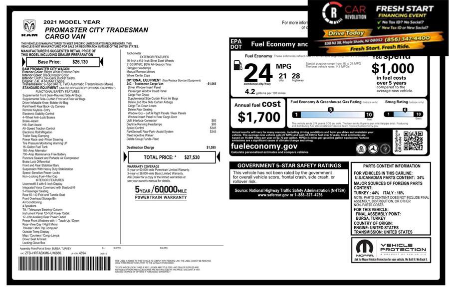 Used 2021 RAM ProMaster City Tradesman FWD image 9