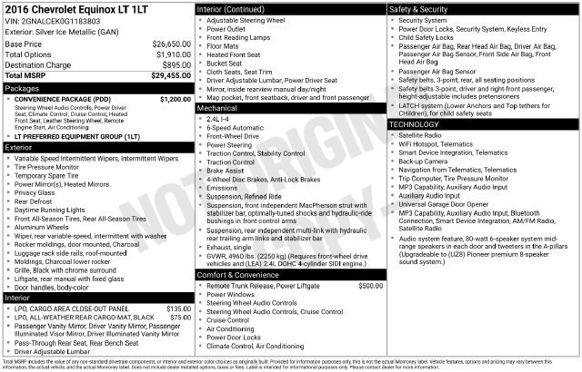 Used 2016 Chevrolet Equinox LT w/ Convenience Package FWD image 5