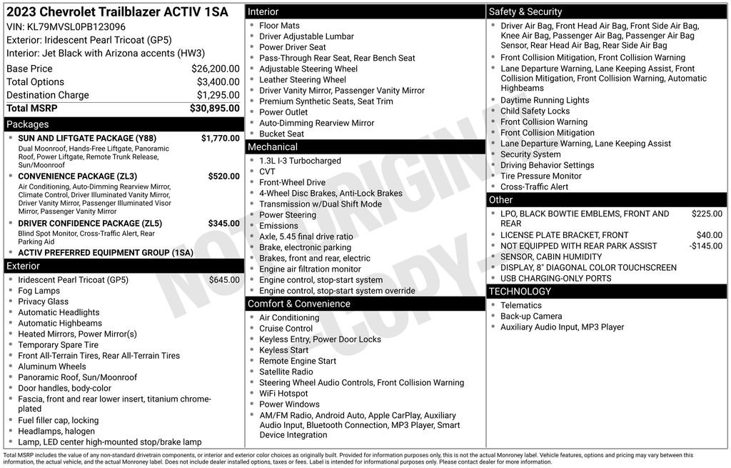 Used 2023 Chevrolet TrailBlazer ACTIV w/ Sun and Liftgate Package image 41