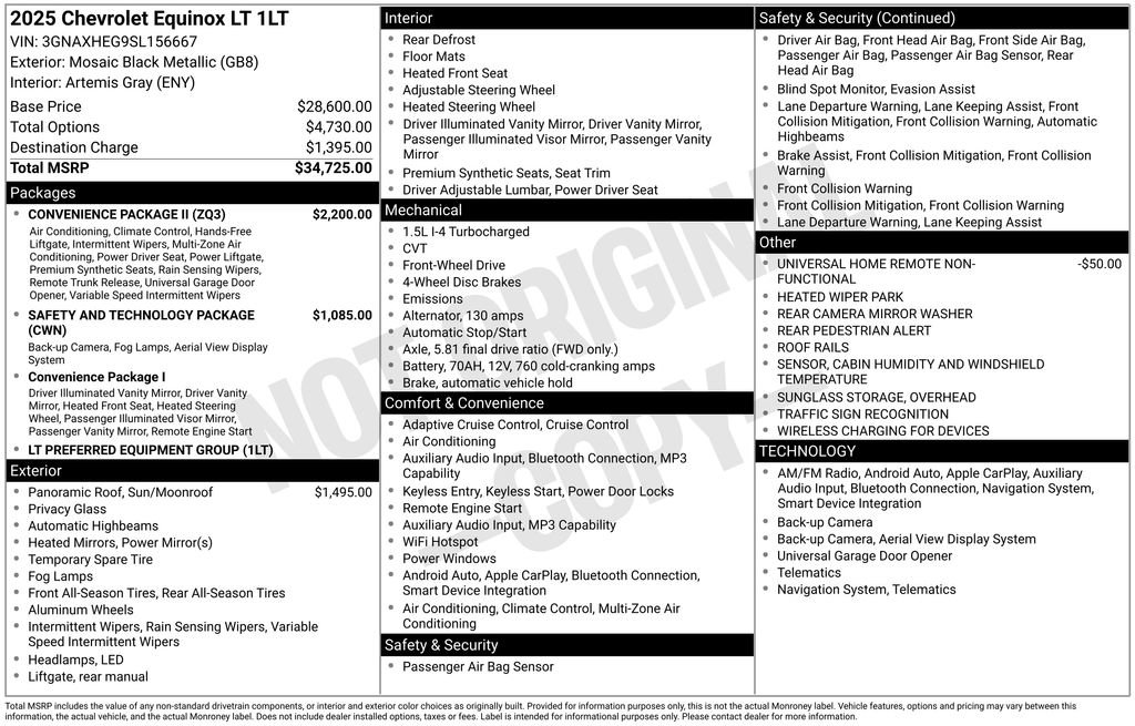 Used 2025 Chevrolet Equinox LT w/ Convenience Package II image 3