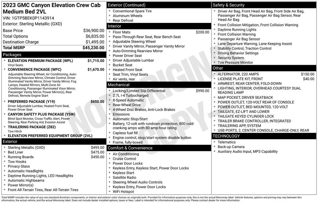 Used 2023 GMC Canyon Elevation w/ Elevation Premium Package RWD image 20