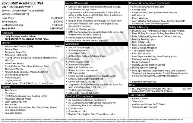Certified 2023 GMC Acadia SLE image 26
