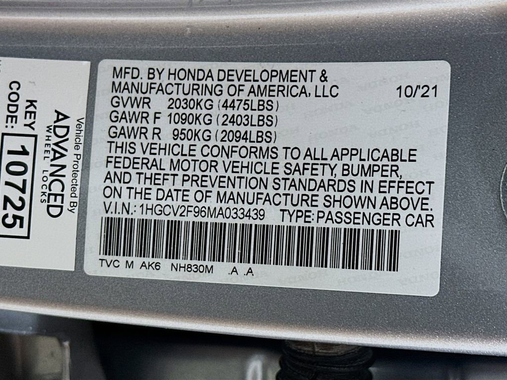 Certified 2021 Honda Accord Touring image 27