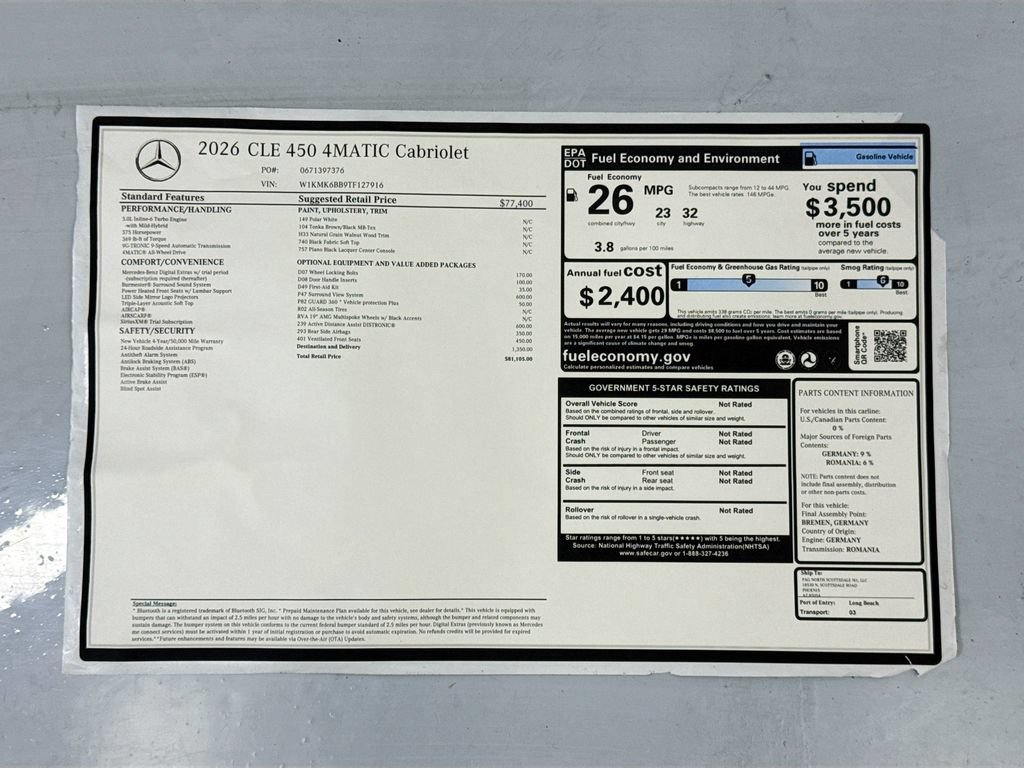 New 2026 Mercedes-Benz CLE 450 4MATIC Cabriolet image 9