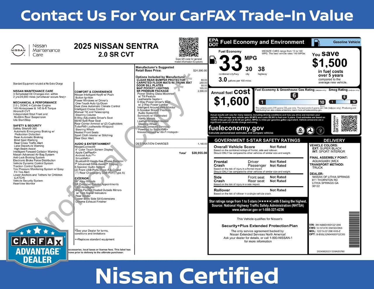 Certified 2025 Nissan Sentra SR w/ SR Premium Package image 35