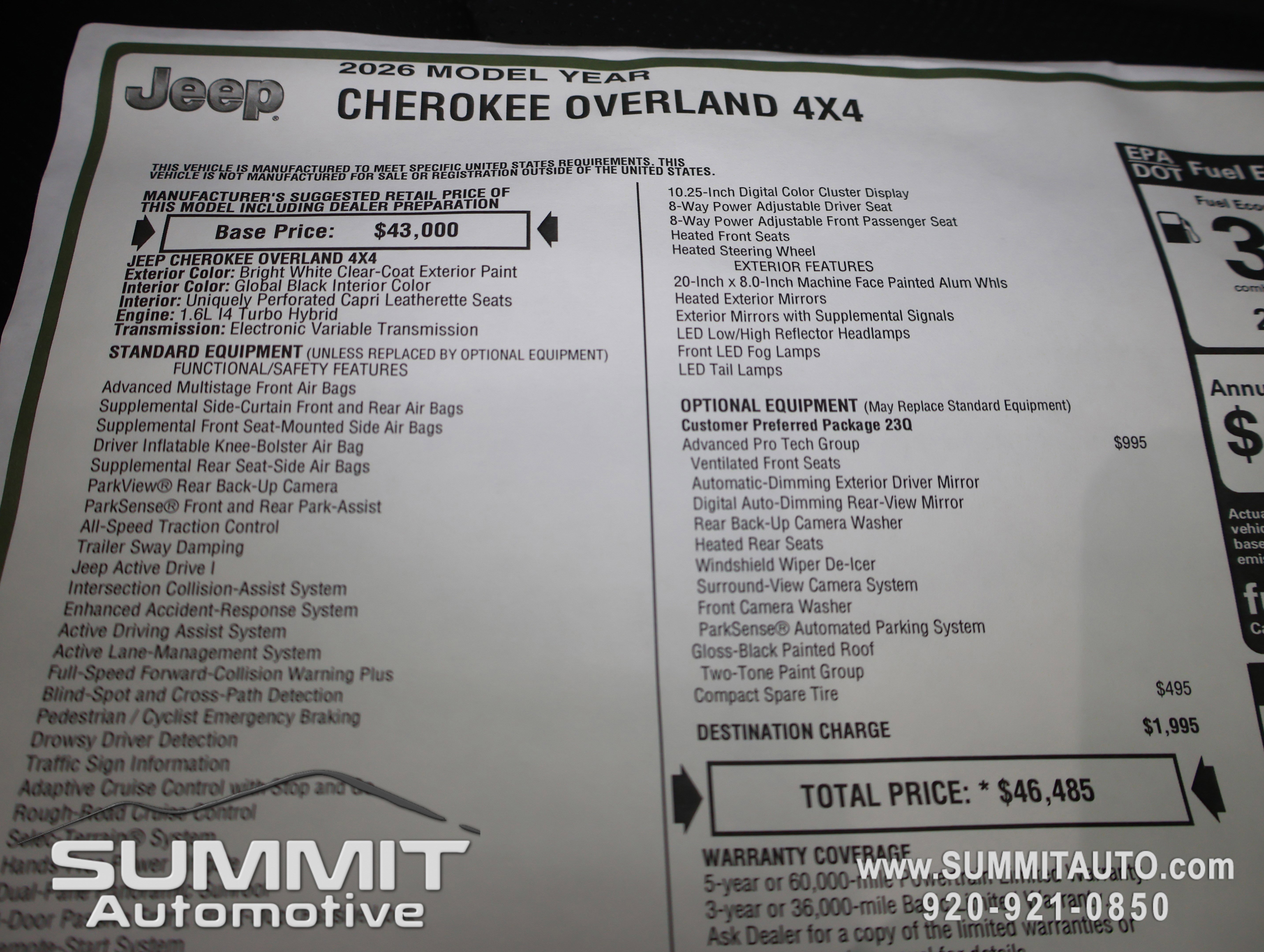 New 2026 Jeep Cherokee Overland image 44