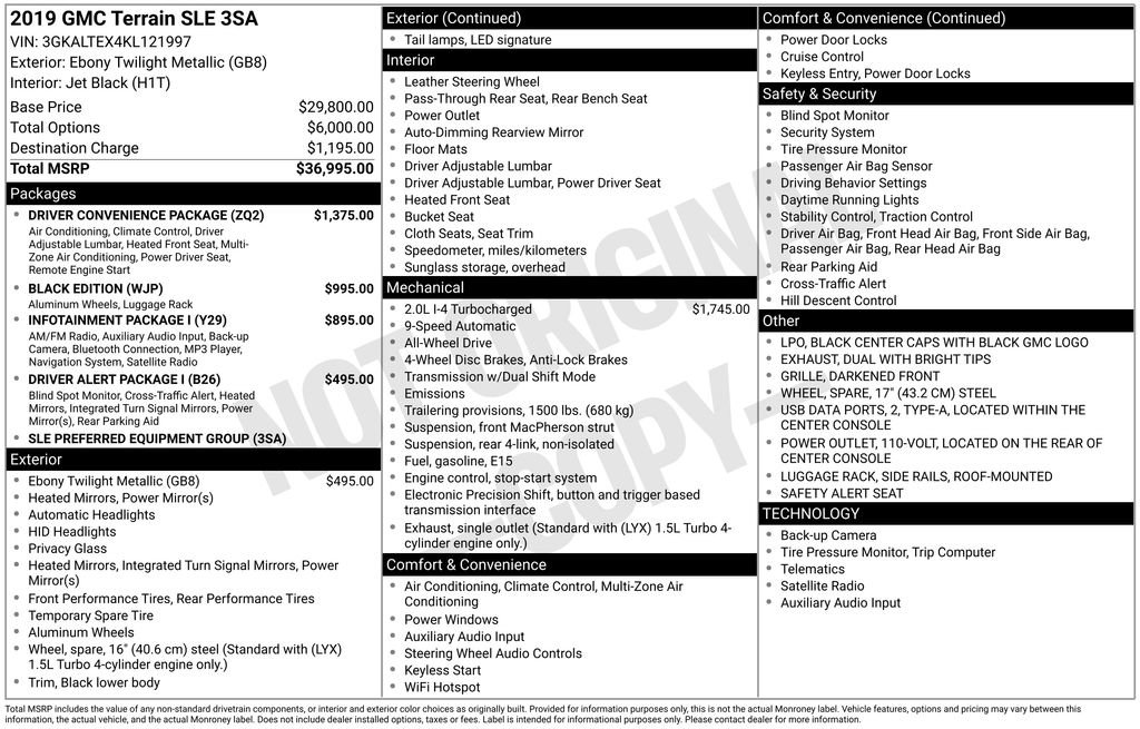 Used 2019 GMC Terrain SLE w/ Driver Convenience Package image 6