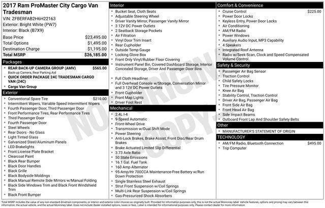 Used 2017 RAM ProMaster City Tradesman w/ Rear Back-up Camera Group image 29