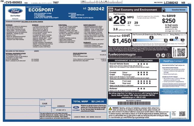 Used 2020 Ford EcoSport S image 5