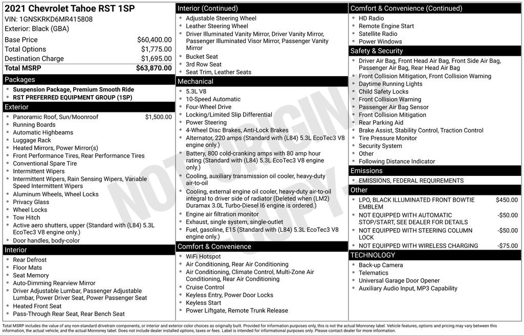 Used 2021 Chevrolet Tahoe RST image 69