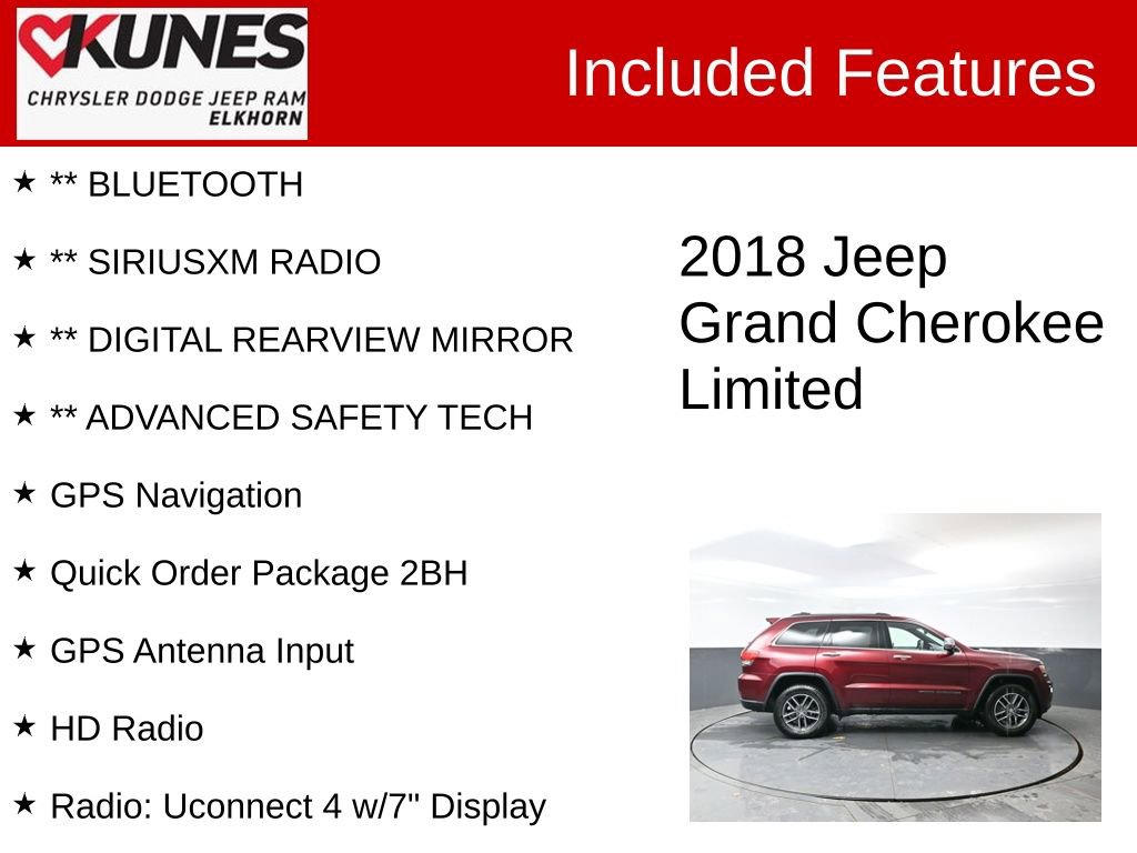 Used 2018 Jeep Grand Cherokee Limited w/ Trailer Tow Group IV image 3