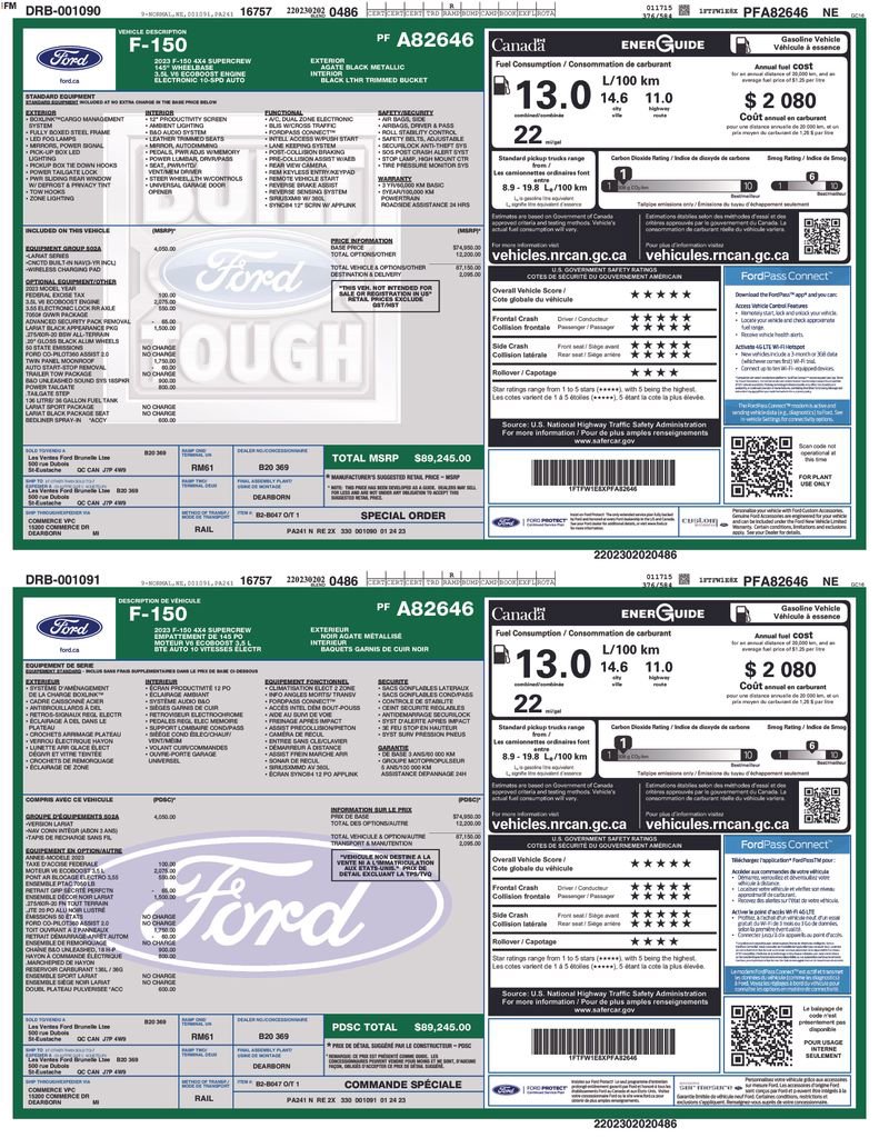 Used 2023 Ford F150 Lariat w/ Equipment Group 502A High image 10