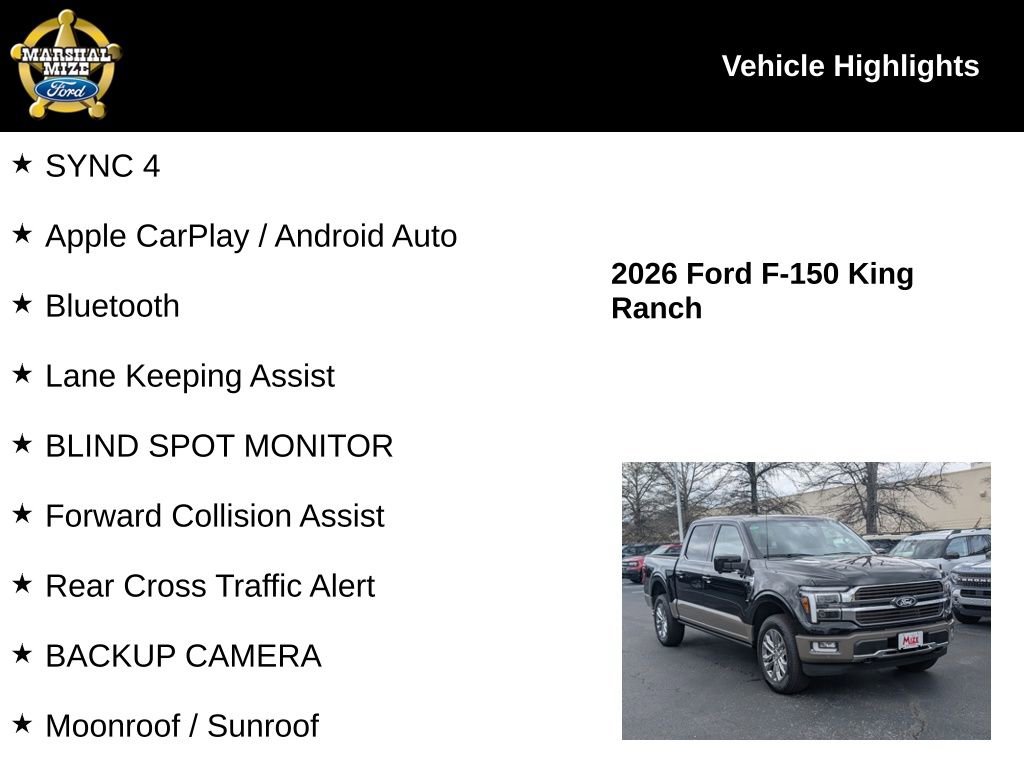 New 2026 Ford F150 King Ranch w/ Equipment Group 601A High image 2