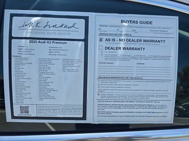 Certified 2025 Audi A3 2.0T Premium w/ Convenience Package image 18